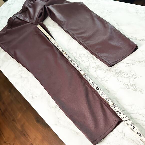 WHBM Curvy High Rise Burgundy Coated Skinny Pants‎ Jeans Women’s Size 12 - Picture 14 of 14
